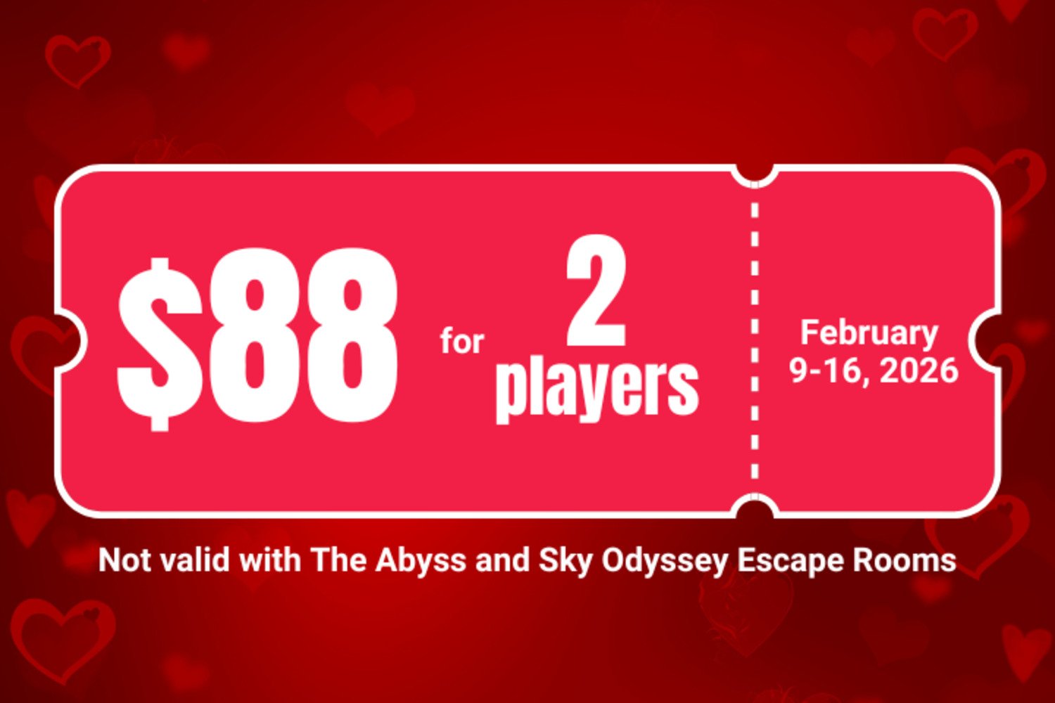 maze rooms promo for 2 people